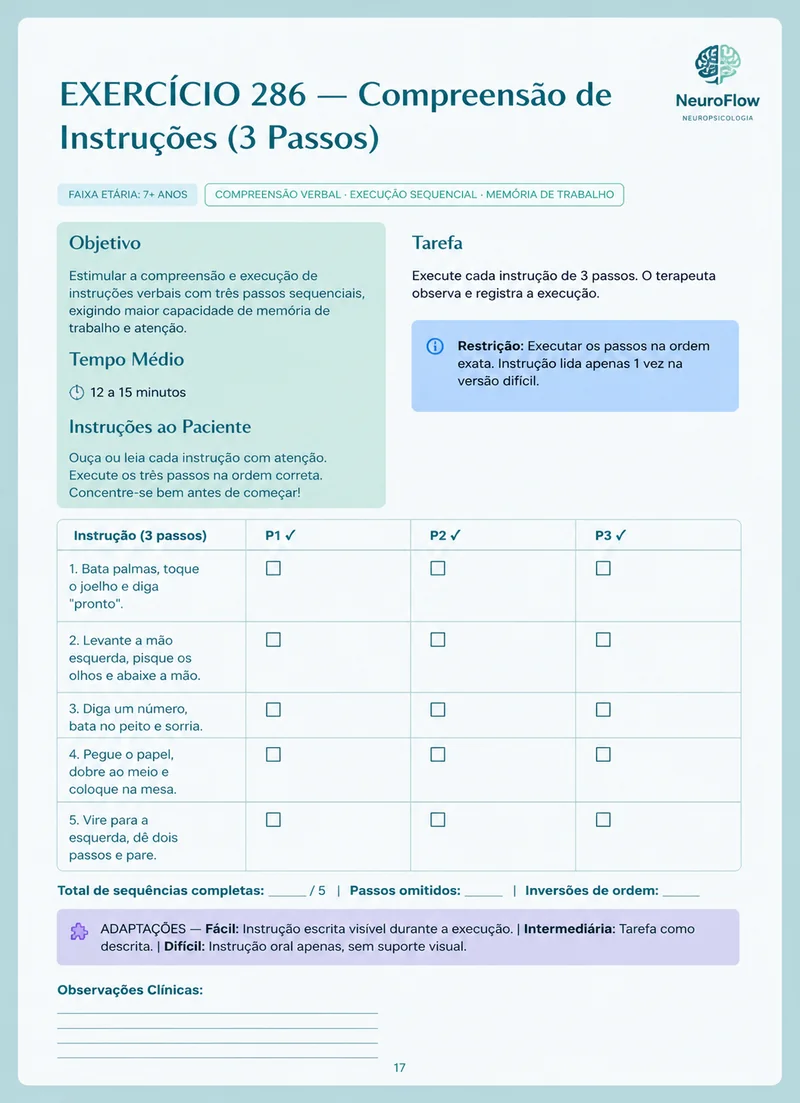 Exemplo de exercício de neuropsicologia 3