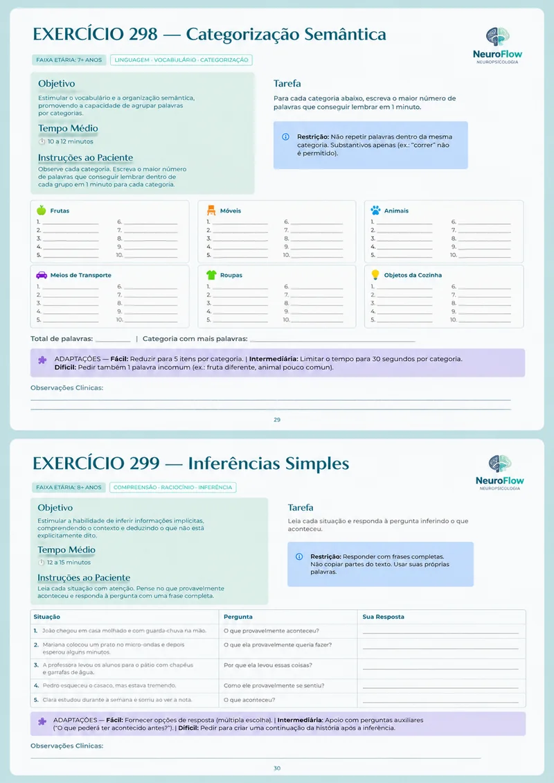 Exemplo de exercício de neuropsicologia 6